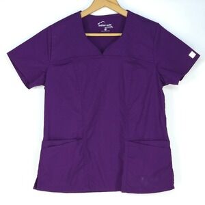 UA Butter Soft Sweetheart Neck Scrub Top Womens Medium Purple Medical Technician